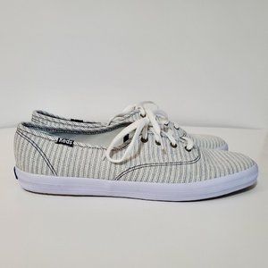 Keds Railroad Stripe Light Blue Fashion Sneaker Womens Size 9.5